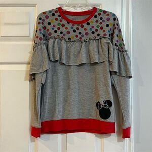 Disney Boutique Minnie Mouse Ruffle Sweater Women's S Multicolor Pullover